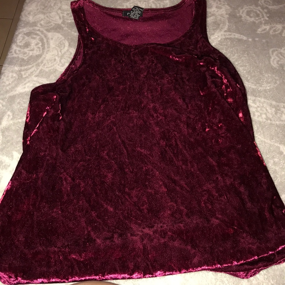 Burgundy Velvet Tank Top